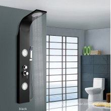 YL-5579 Luxury Black Color Thermostatic Shower Head Bathroom Stainless Steel Wall Mounted waterfall Shower panel